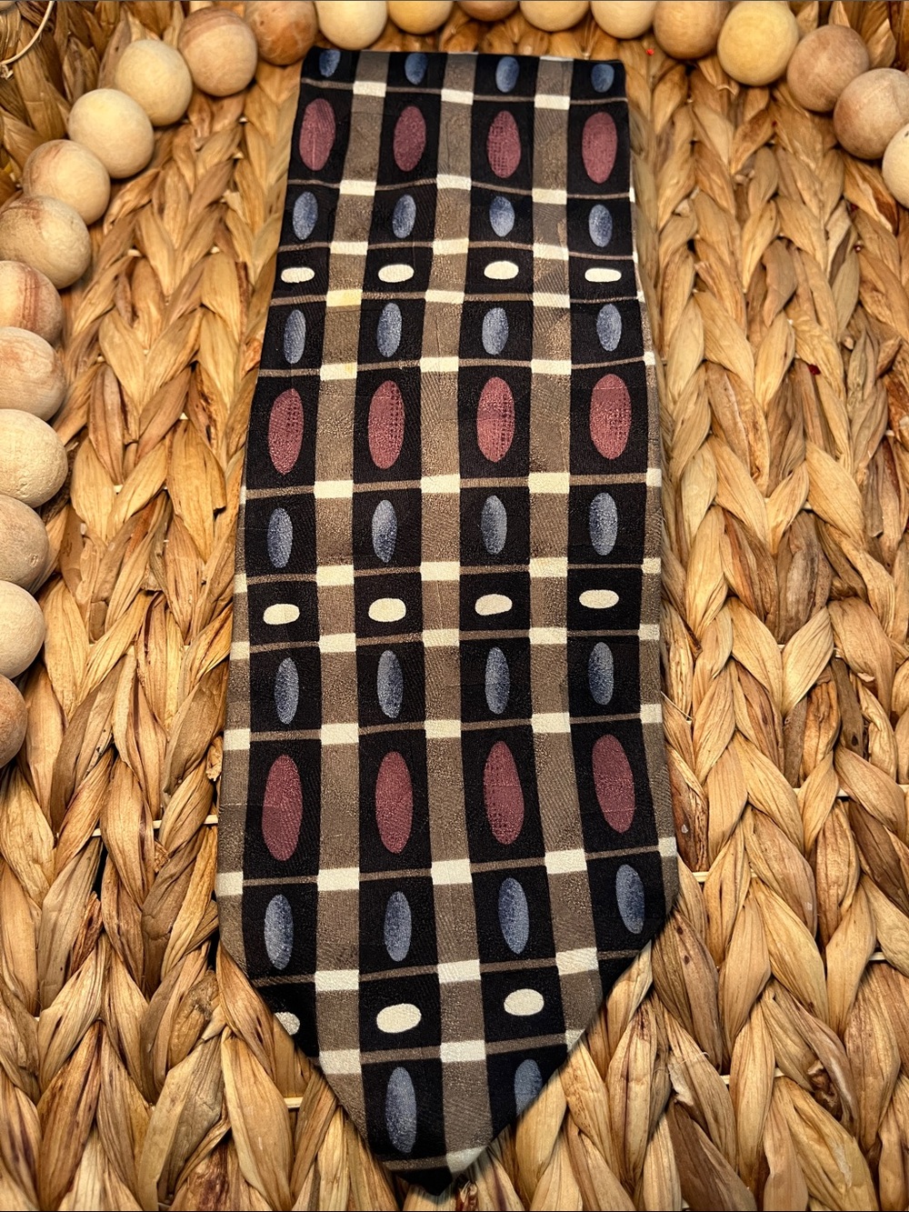 Black Geometric Pattern Men's Tie